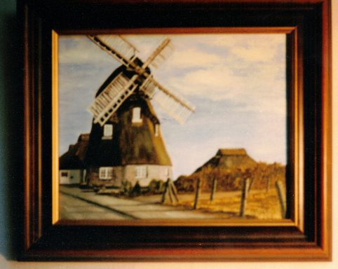 "Windmühle" (Dorf-Mecklenburg) Öl auf Leinwand
