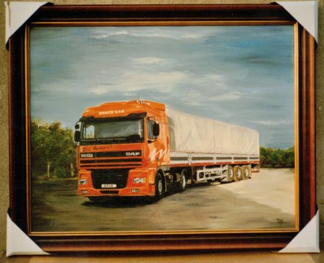 "LKW-DAF (Plane)" Öl auf Leinwand