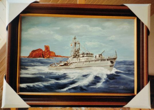 "Schiff-MS1075" Öl auf Leinwand