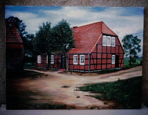 "Fachwerkhaus" (Garlin, Prignitz) Öl auf Leinwand