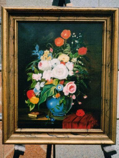 "Blumenstillleben" Öl auf Leinwand