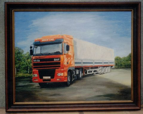 "LKW-DAF-Plane" Öl auf Leinwand