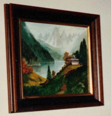 Morgenstimmung am Bergsee Öl auf Leinwand