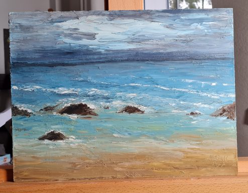 Das Meer Öl auf Leinmalpappe
