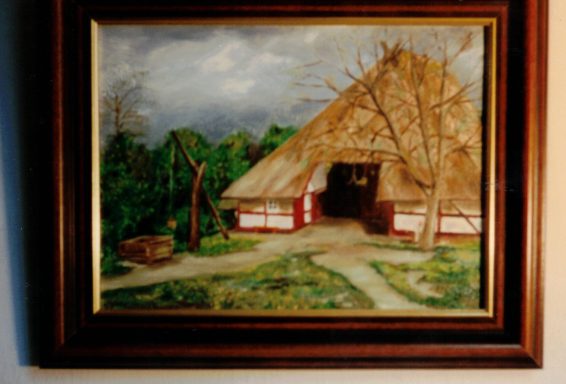 "Freilichtmuseum", (Schwerin-Mueß, Mecklenburg-Vorpommern) Öl auf Leinwand