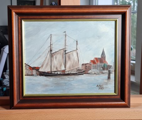 "Hafenstadt Barth" (Fischland Darss Zingst) Öl auf Leinwand